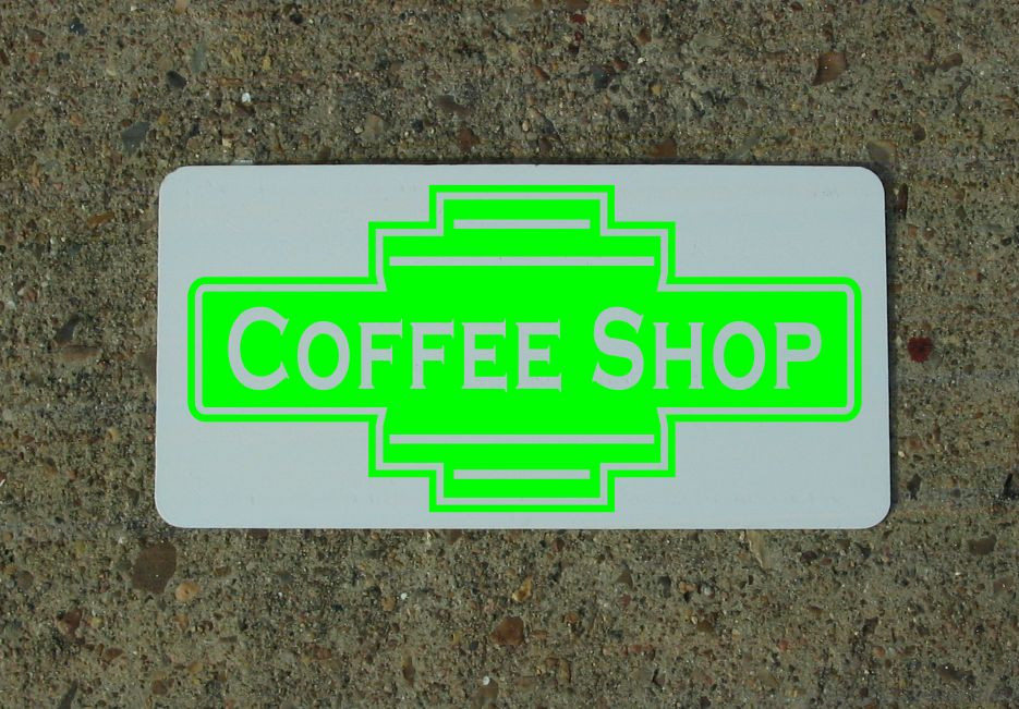 COFFEE SHOP Green Metal Sign 40&rsquo;s 50s Retro Vintage Style Art Deco Decor Design
