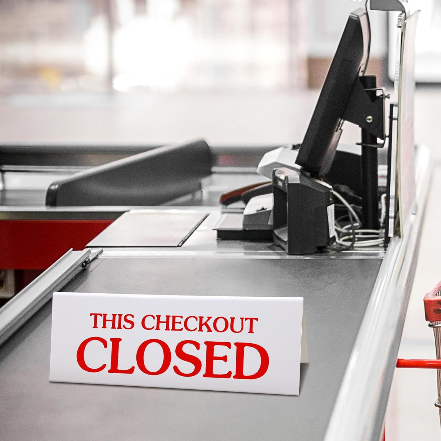 3 Pcs Checkout Closed Desk Sign 11 x 4 Inch Engraved Acrylic Tabletop Retail Cou