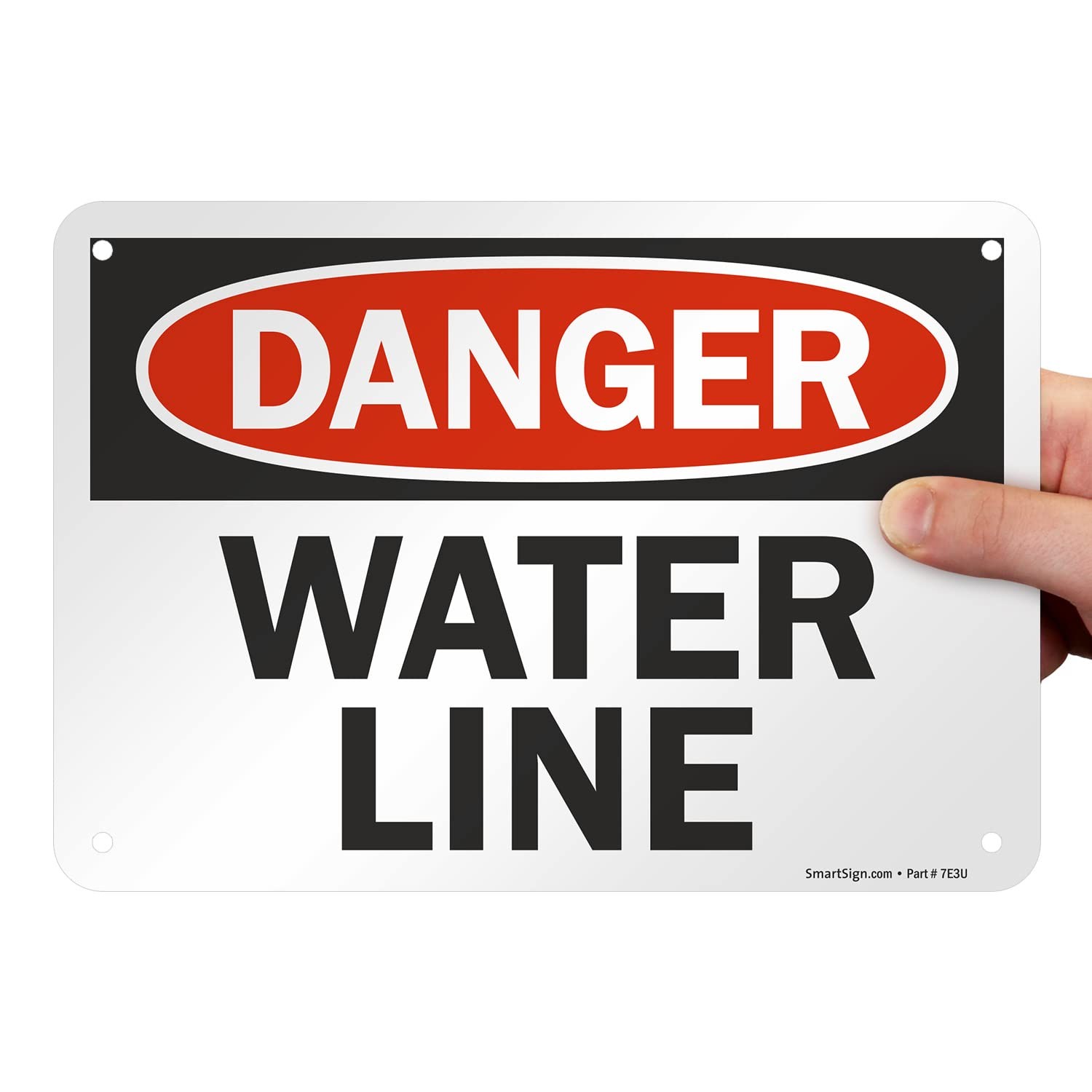 Danger Water Line Sign 7×10 Inch Aluminum Utility Warning Plaque