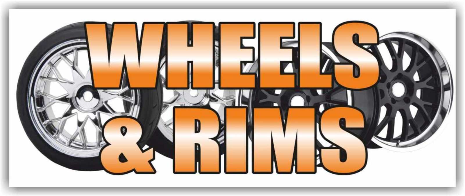 Wheels Rims Advertising Banner Vinyl Mesh Sign Tires Repair Service Garage Shop