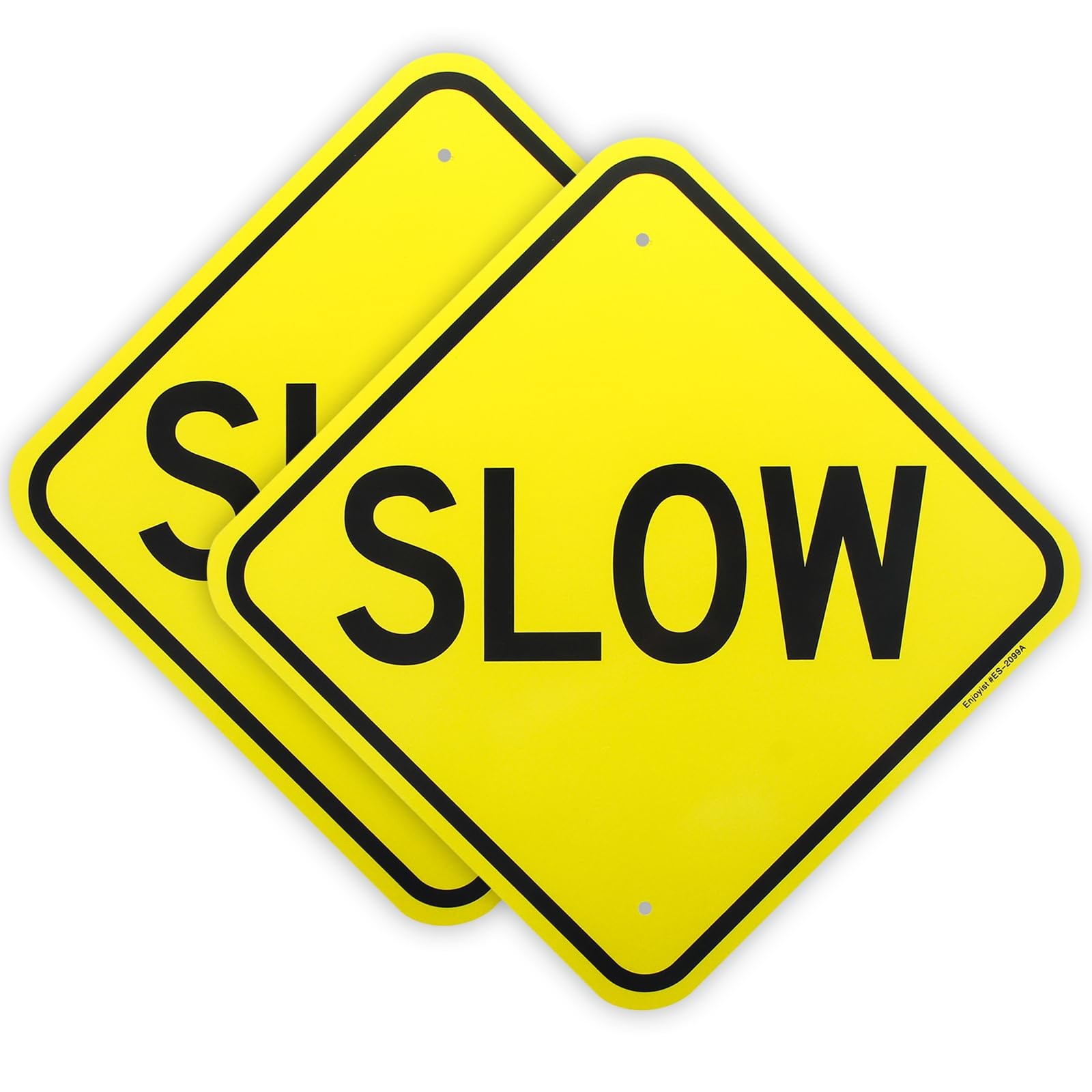 2 Pack Slow Sign 12×12 Inch Reflective Rust Free Aluminum Traffic Board