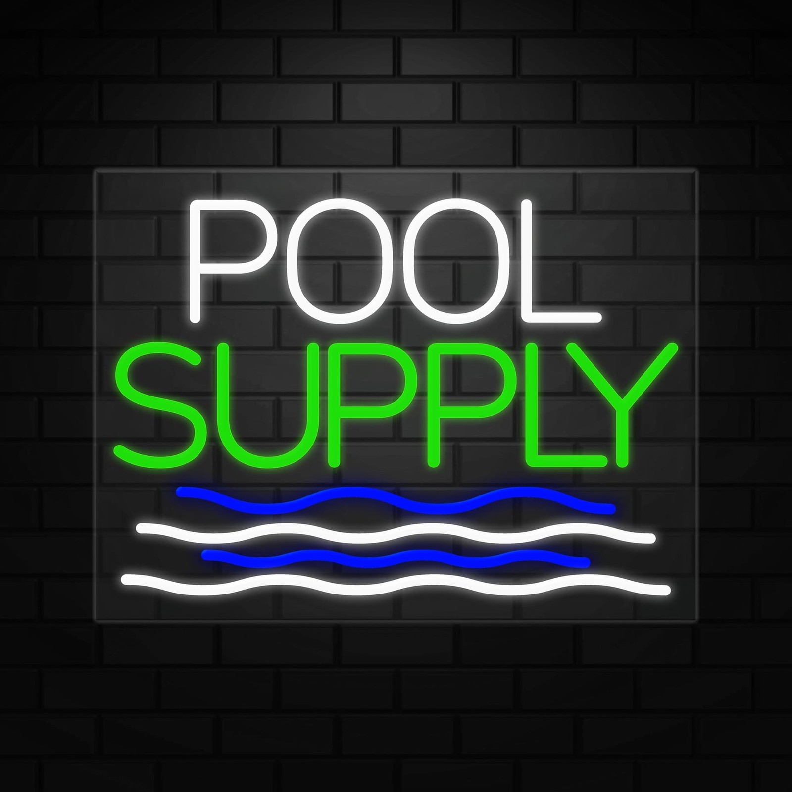 Pool Supply Neon Sign for Retail Displays | LED Flex Neon | 24&Prime;W x 18&Prime;H x 1&Prime;D