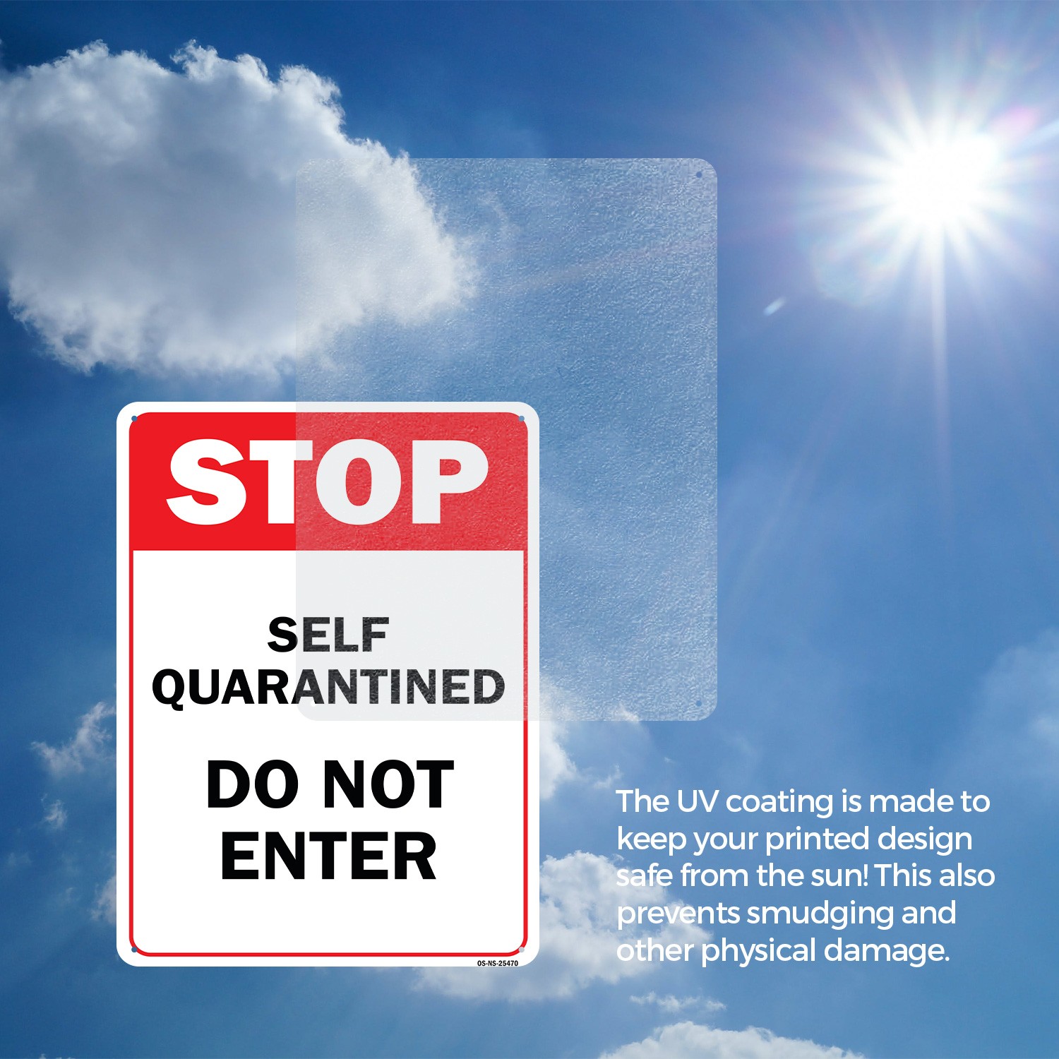 Stop Self Quarantined Do Not Enter Public Safety Sign Or Decal – 5 or 10 Pack