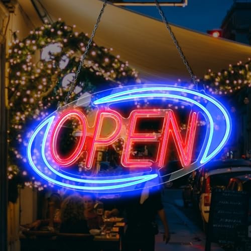 Open Signs for Business,Neon Open Sign Led,32&Prime;x 16&Prime;,Remote Control Open/Closed
