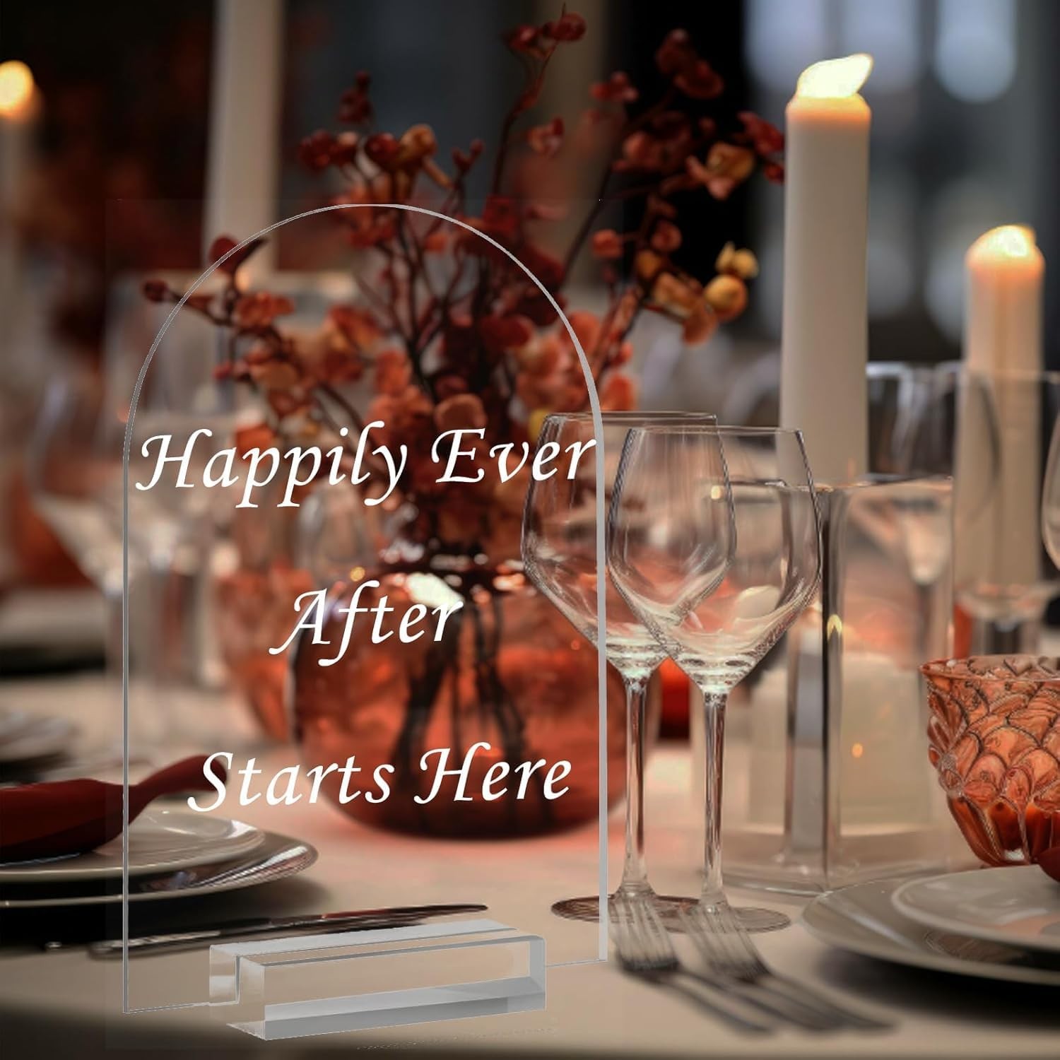 6 PCS Clear Arch Acrylic Sign With Stands 5×7 Inch Blank Table Numbers Menu