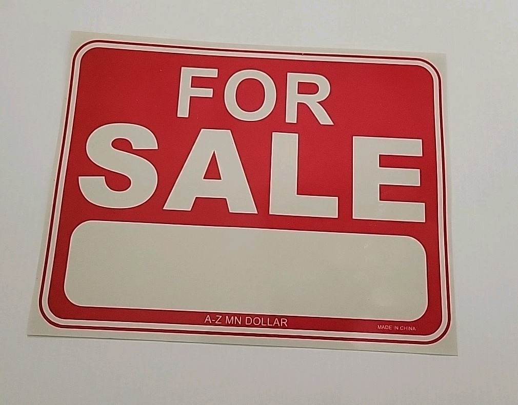 Set of 3 &lsquo;FOR SALE&rsquo; SIGN 9X12&Prime; Red and white Ready to hang Pinted SIgns NEW