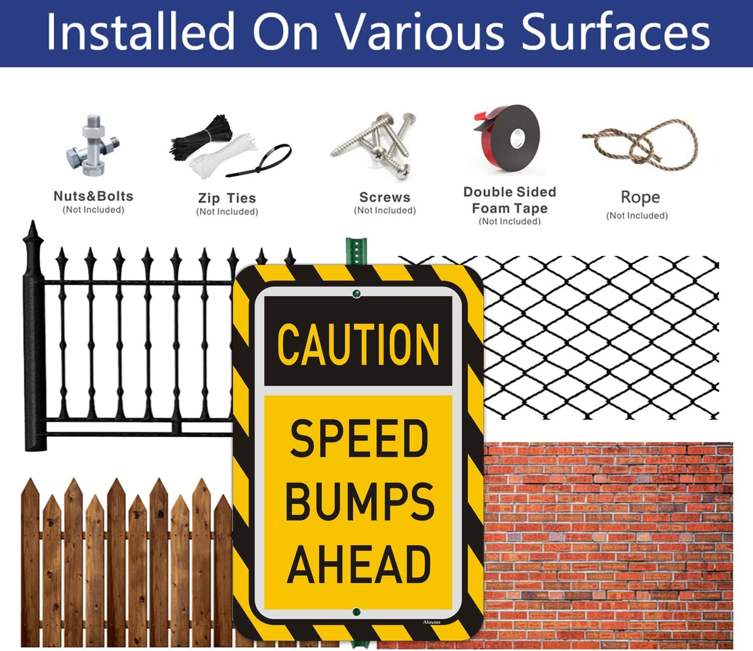 Speed Bumps Ahead Signs – 2 Pack Reflective Metal, 18&Prime;x12&Prime;, Rust Free