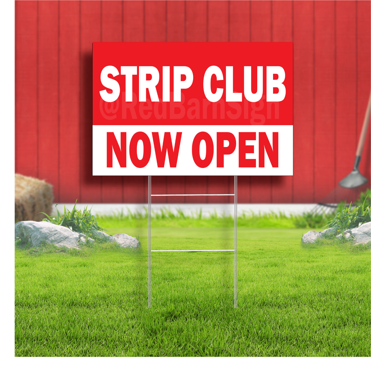 Strip Club Now Open Coroplast Sign Plastic Indoor Outdoor Yard Sign