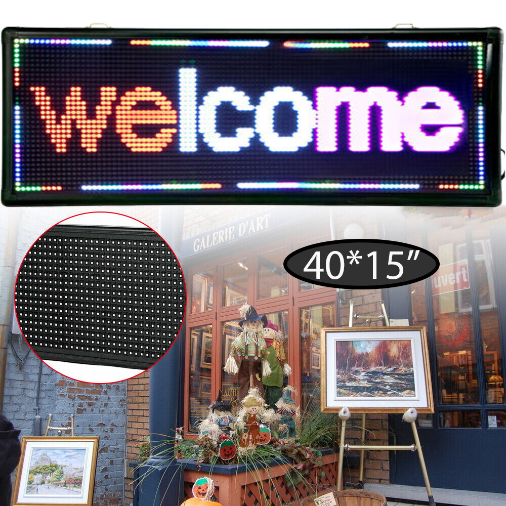 40&Prime; X 15&Prime; LED DIY Programmable Scrolling Message Open Sign Display Board 3-COLOR