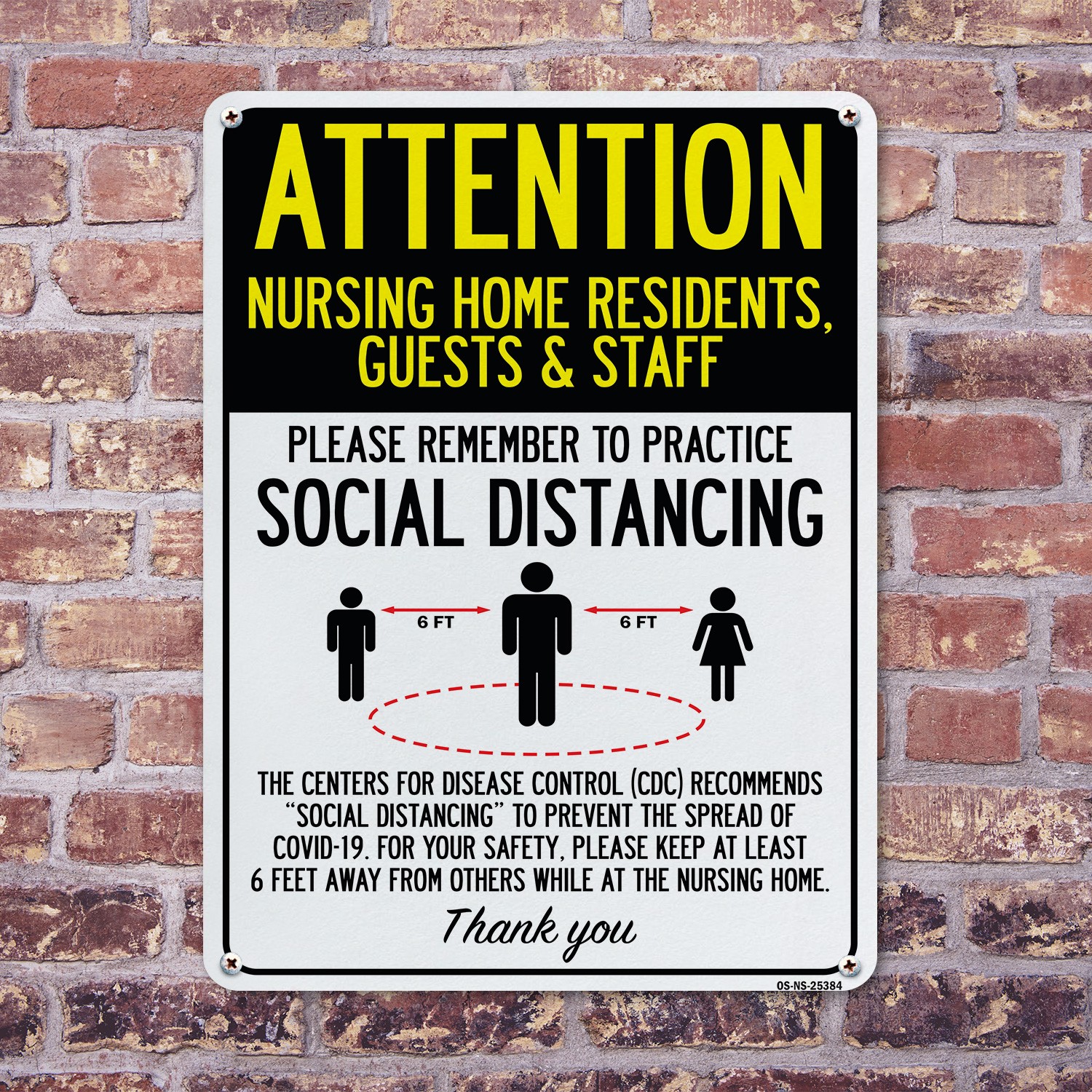 Nursing Home Residents Guests Staff Social Distancing Public Safety 5/10 Pack