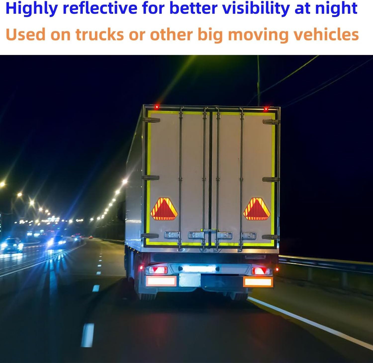 Reflective Slow Moving Vehicle Triangle Signs 2 Pack Safety Decals Outdoor USNew