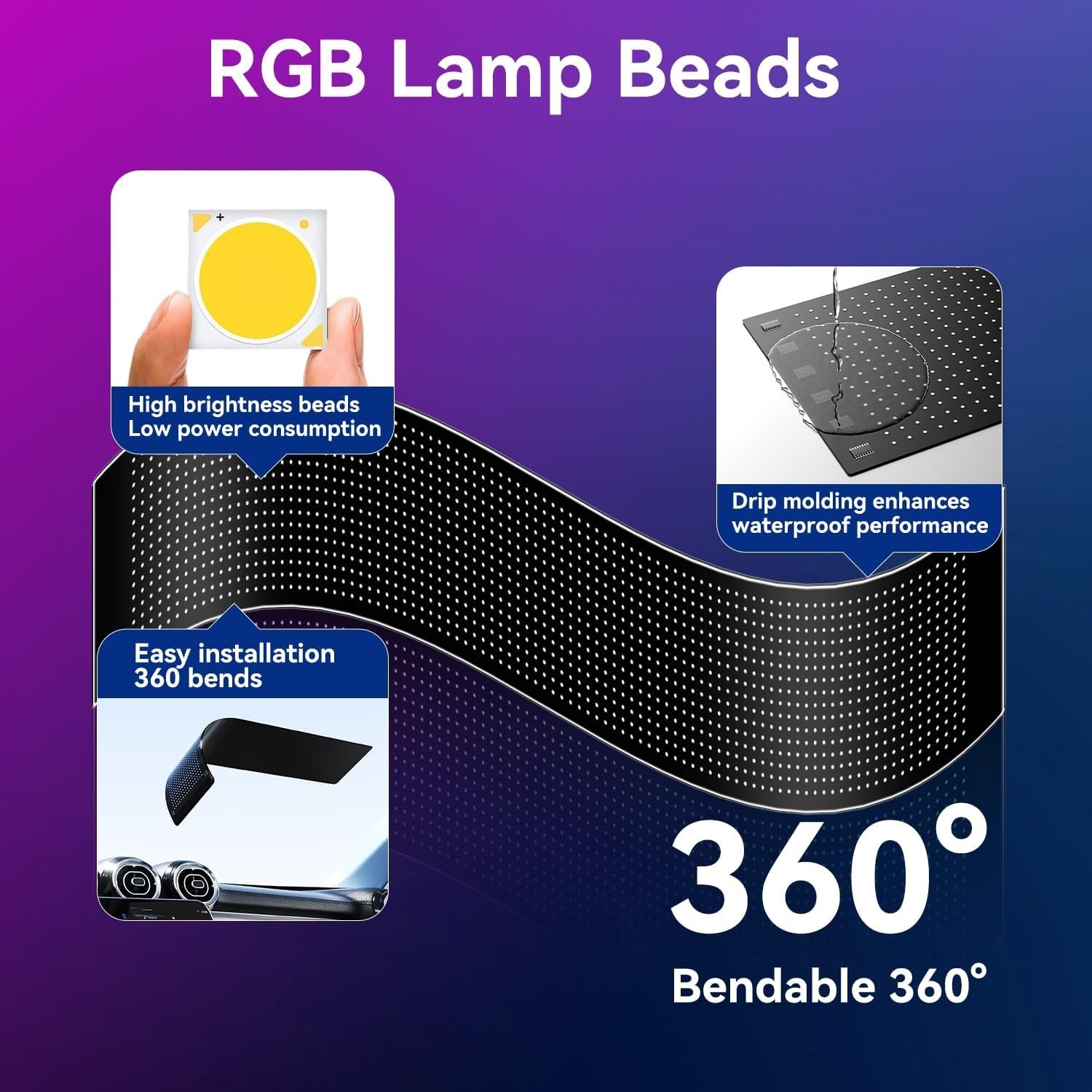 Customizable LED Car Sign with APP Control – Portable 23x5in Scrolling Display