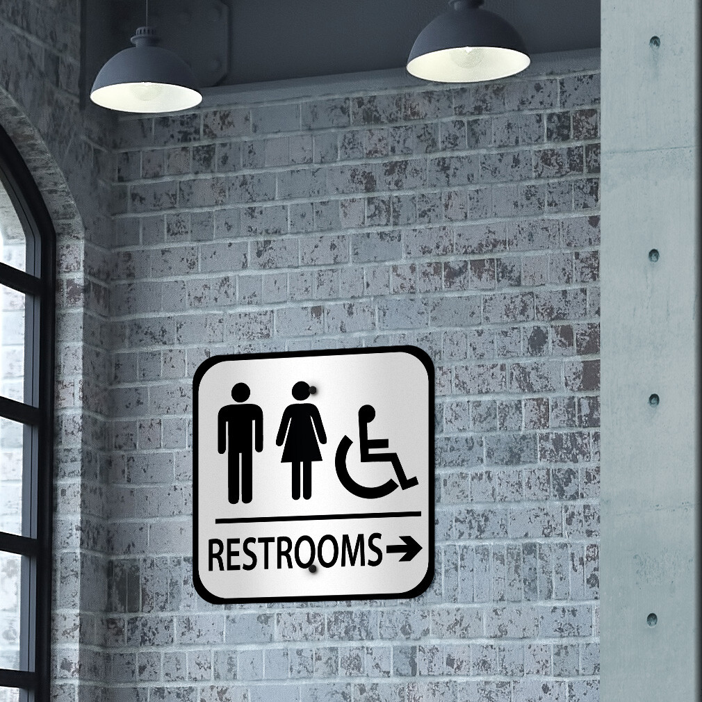 Aluminum Square Metal Sign Directional Acrylic Left Weatherproof Street
