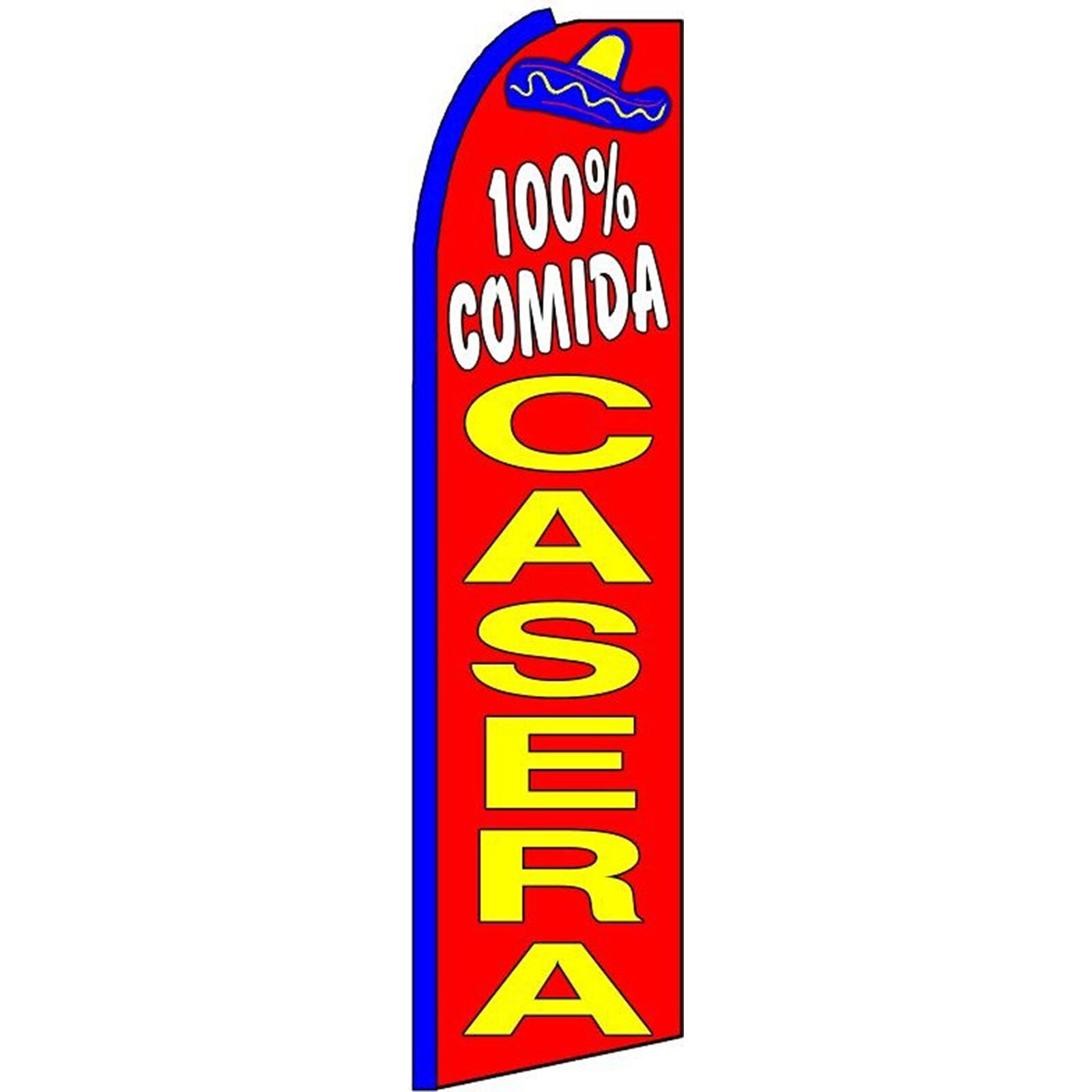 100% Comida Casera 3 ft X 11 1/2 ft Polyester Swooper Flag