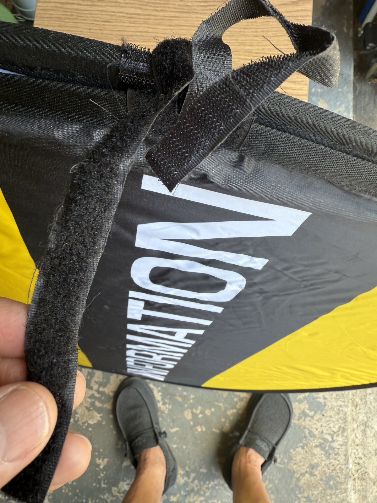 Portable Information Sign-Yellow & Black Pop-Up Display 3&prime; Foldable Easy Carry