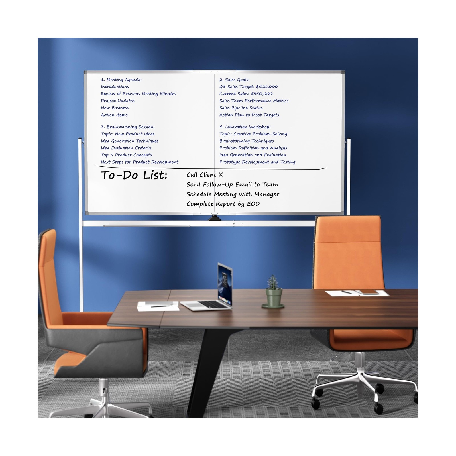 Large Rolling Whiteboard on Wheels, 72&Prime; x 40&Prime; Double-Sided Mobile White Board…