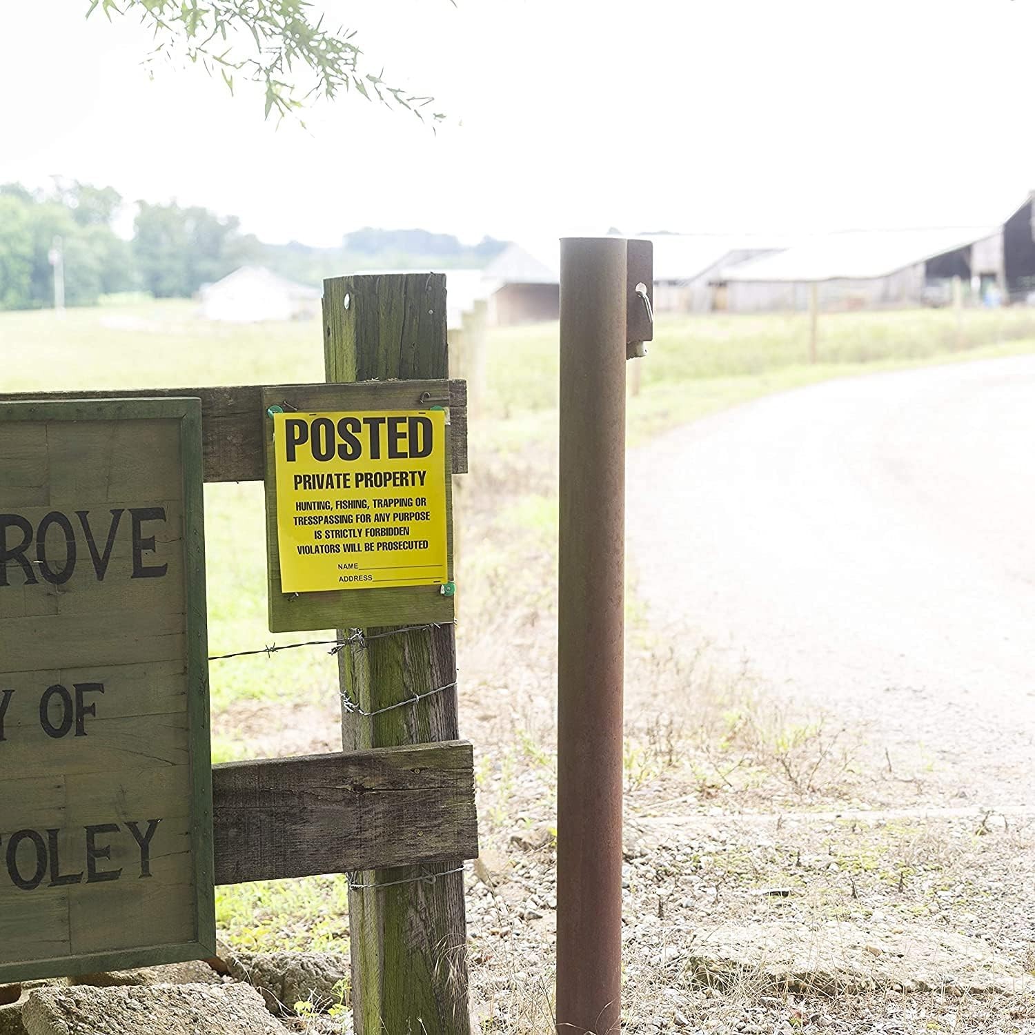 Posted Signs 100-Pack, No Hunting/Trespassing, Heavy Duty, 11&Prime;x11&Prime; Yellow