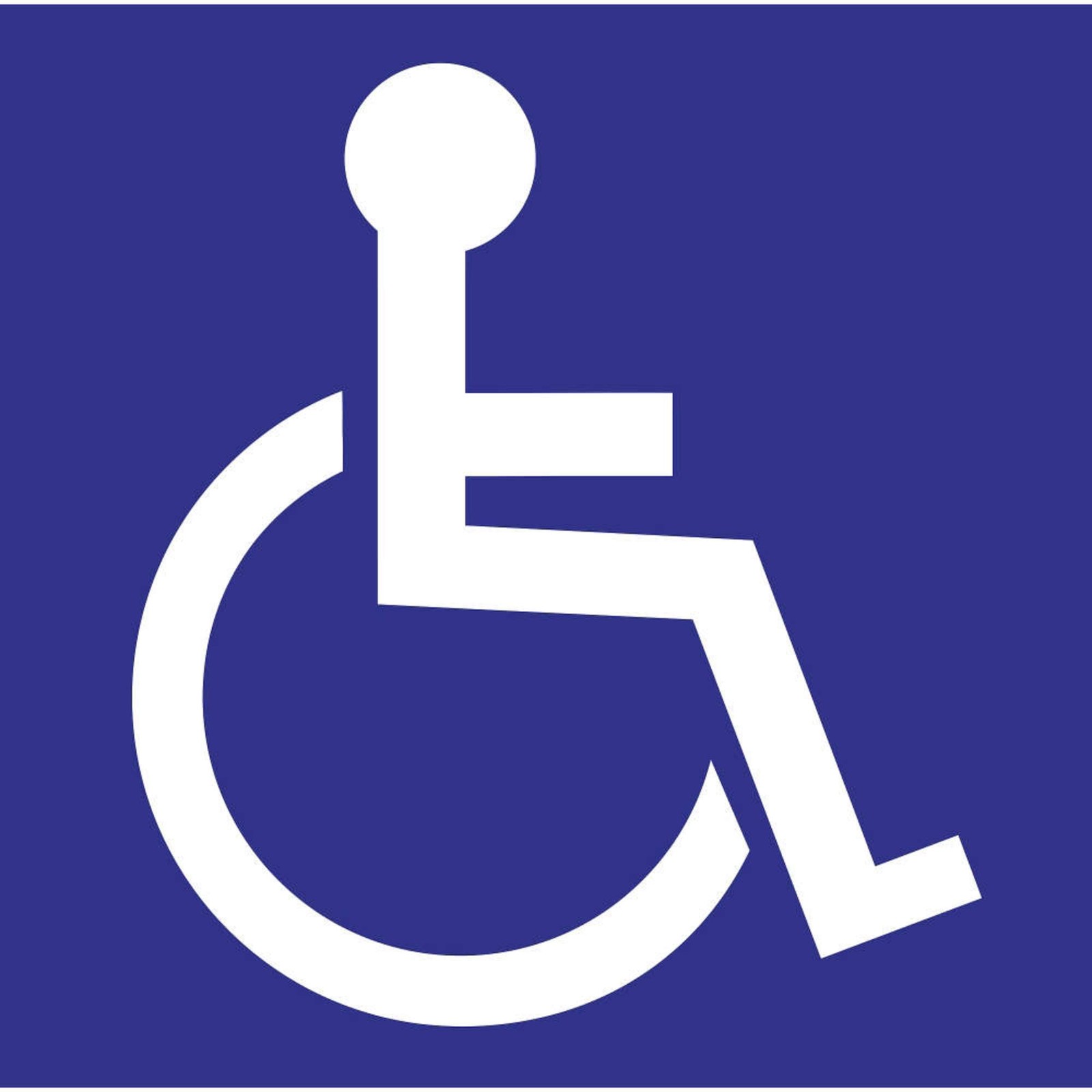 Handicap Symbol Label Recycled Polystyrene Self Adhesive 6×6 Inch 2 PCS