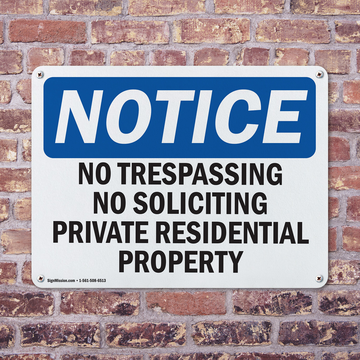 (2 Pack) No Trespassing No Soliciting Private Residential OSHA Notice Sign Decal