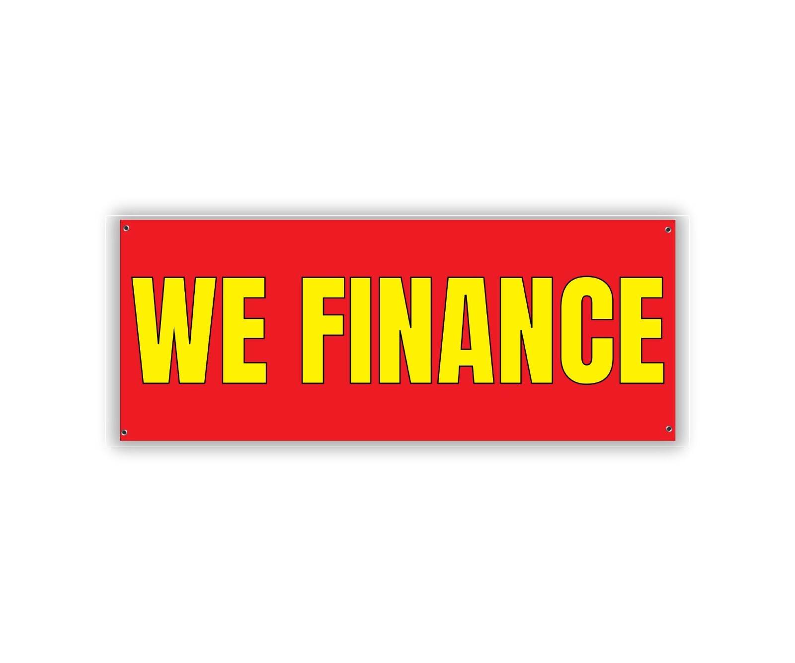 We Finance Banner Large Red Canvas Sign for Business Advertising 48×20 Inches
