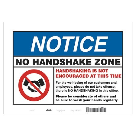 Zoro Select Hwn834t1014 Hygiene Sign, 14&Prime; W X 10&Prime; H, English, Vinyl, White,