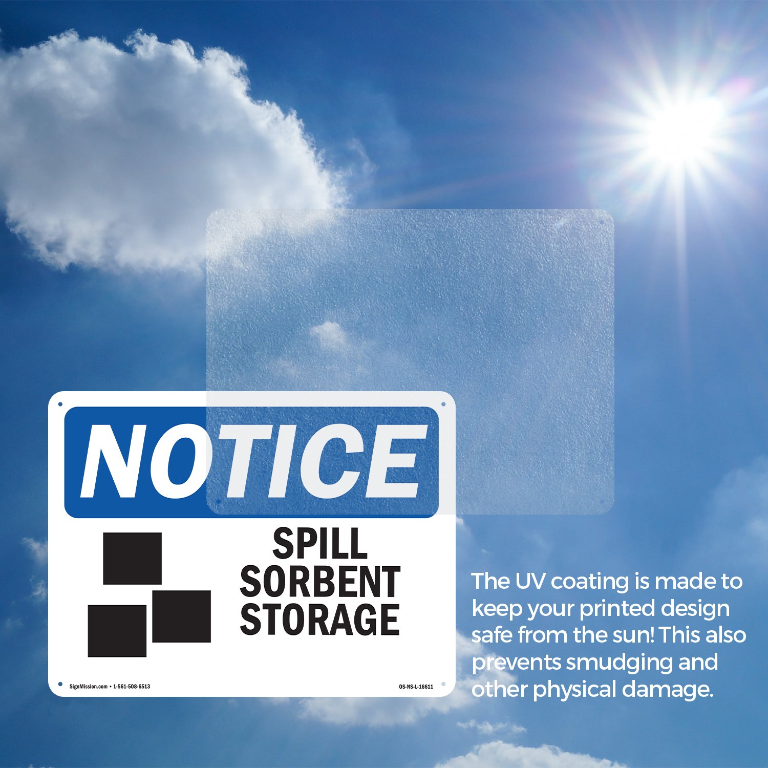 Spill Sorbent Storage OSHA Notice Sign Metal, Plastic, Or Decal – 5 or 10 Pack
