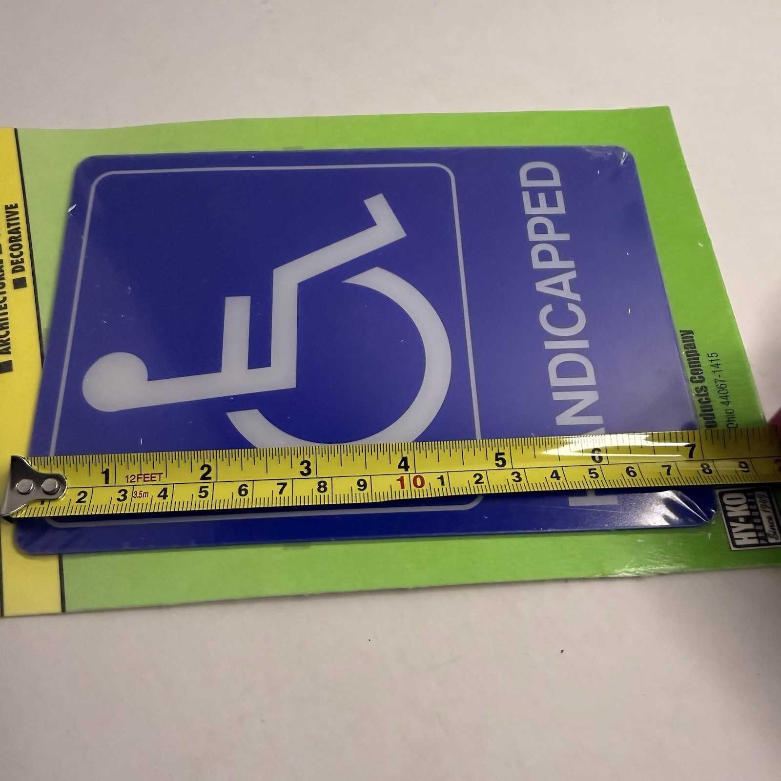 Handicapped Parking Sign 5×7 Self Adhesive Hy-Ko Lot of 2 ADA Blue