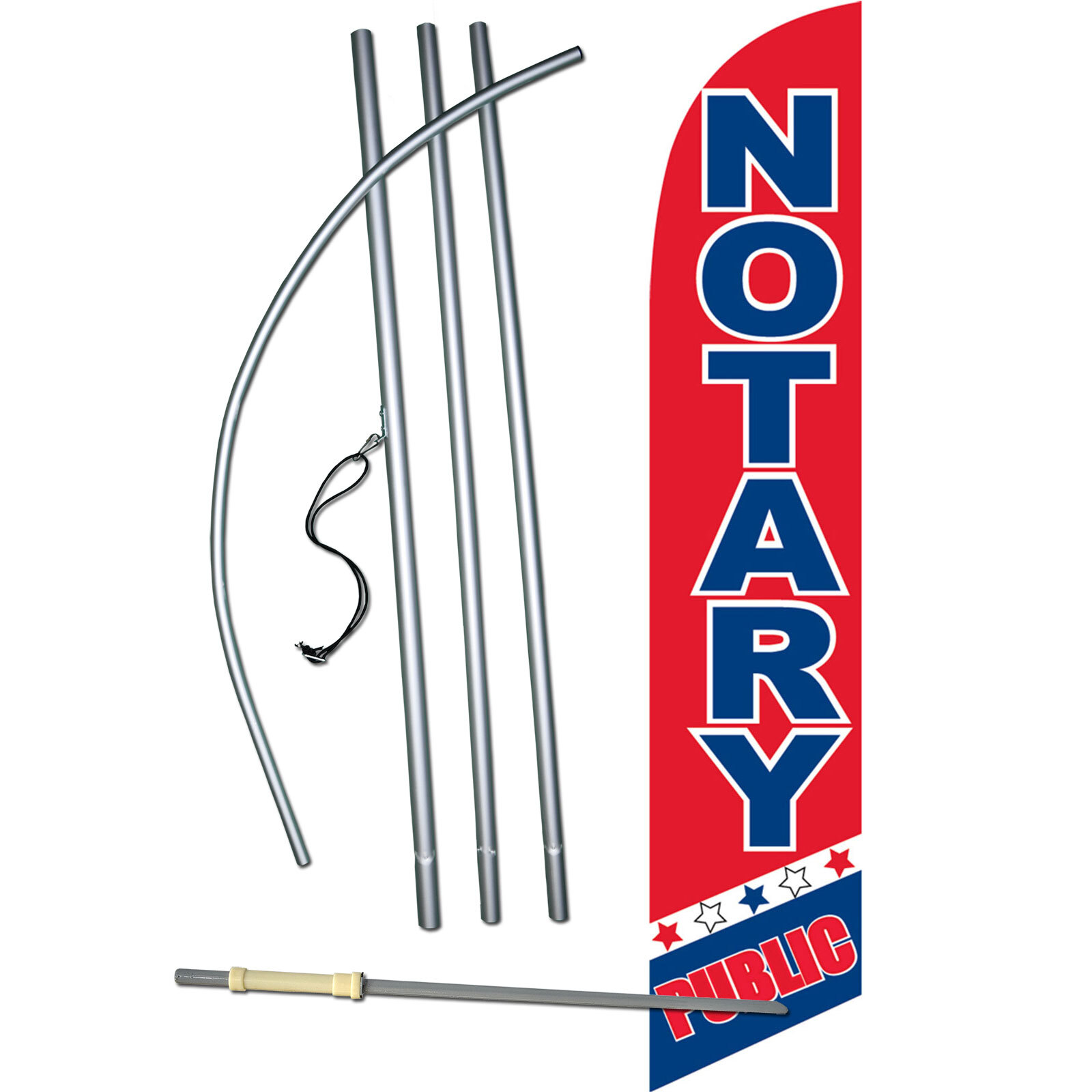 Notary Public Flag with Flag Pole and Spike