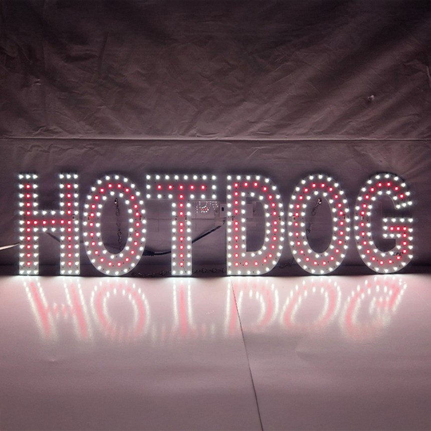 EPL Signs HOTDOG Red LED Sign Business 7&Prime;x30&Prime; Remote 2G Blinking Mode