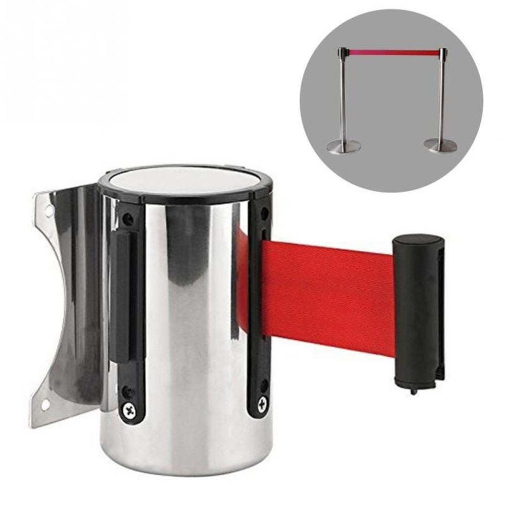 stainless Stanchion Queue Barrier Wall Mount Crowd Control Retractable shop