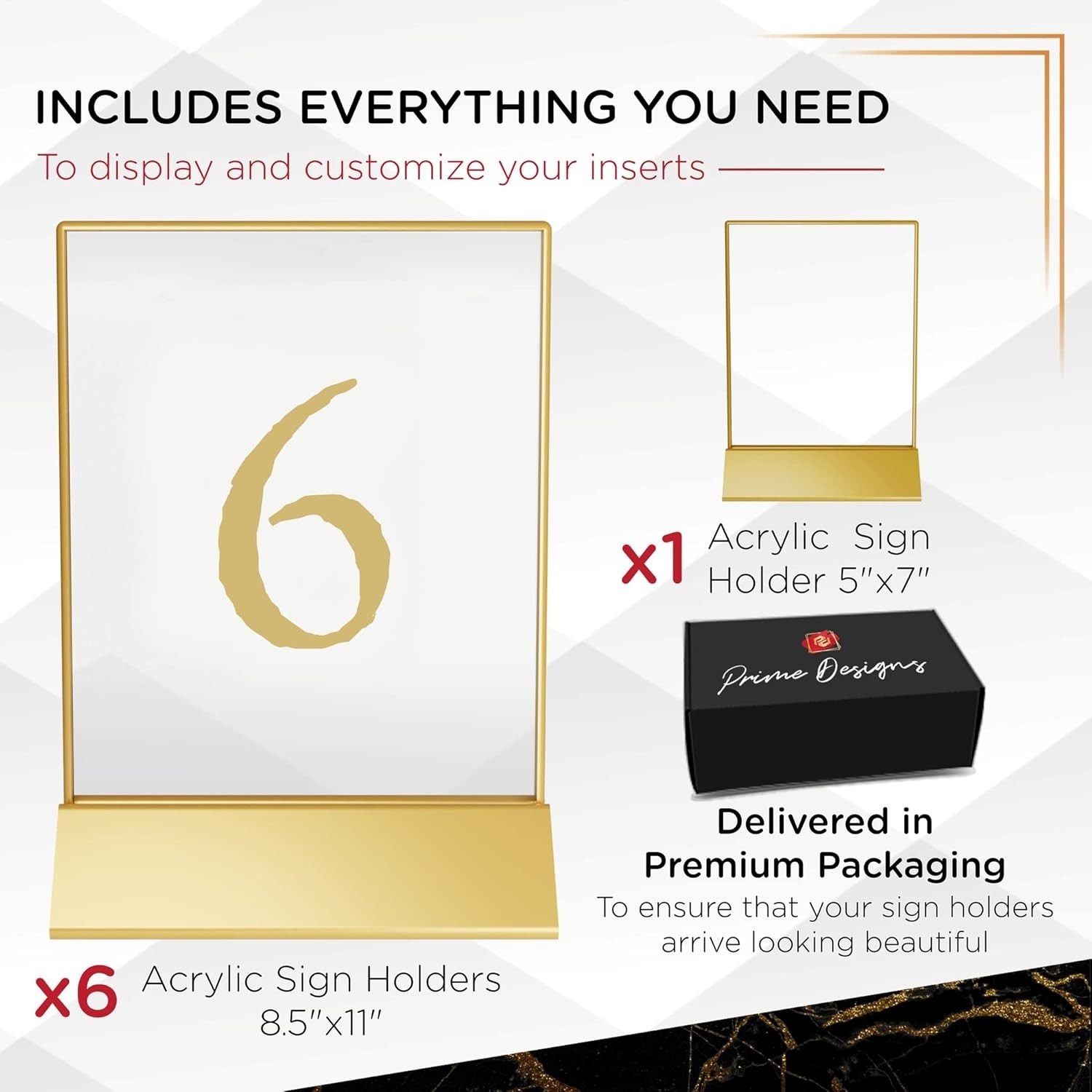 Acrylic Sign Holder 6 Pack 8.5×11 Plus 1 (Pack of 7), clear No Box