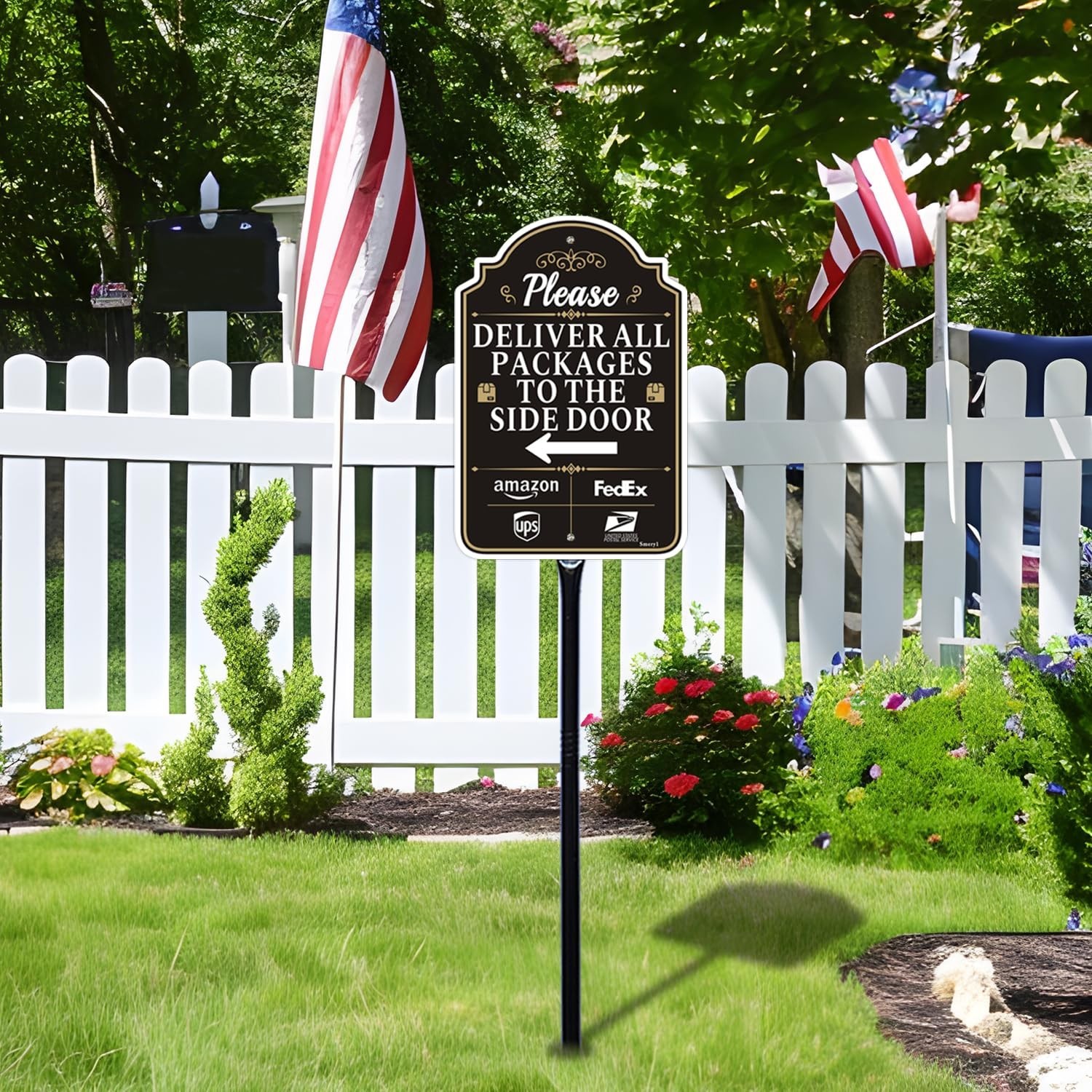 12×8 Delivery Sign with Arrow – Rust-Free Aluminum, Weatherproof, Lawn Stake Inc