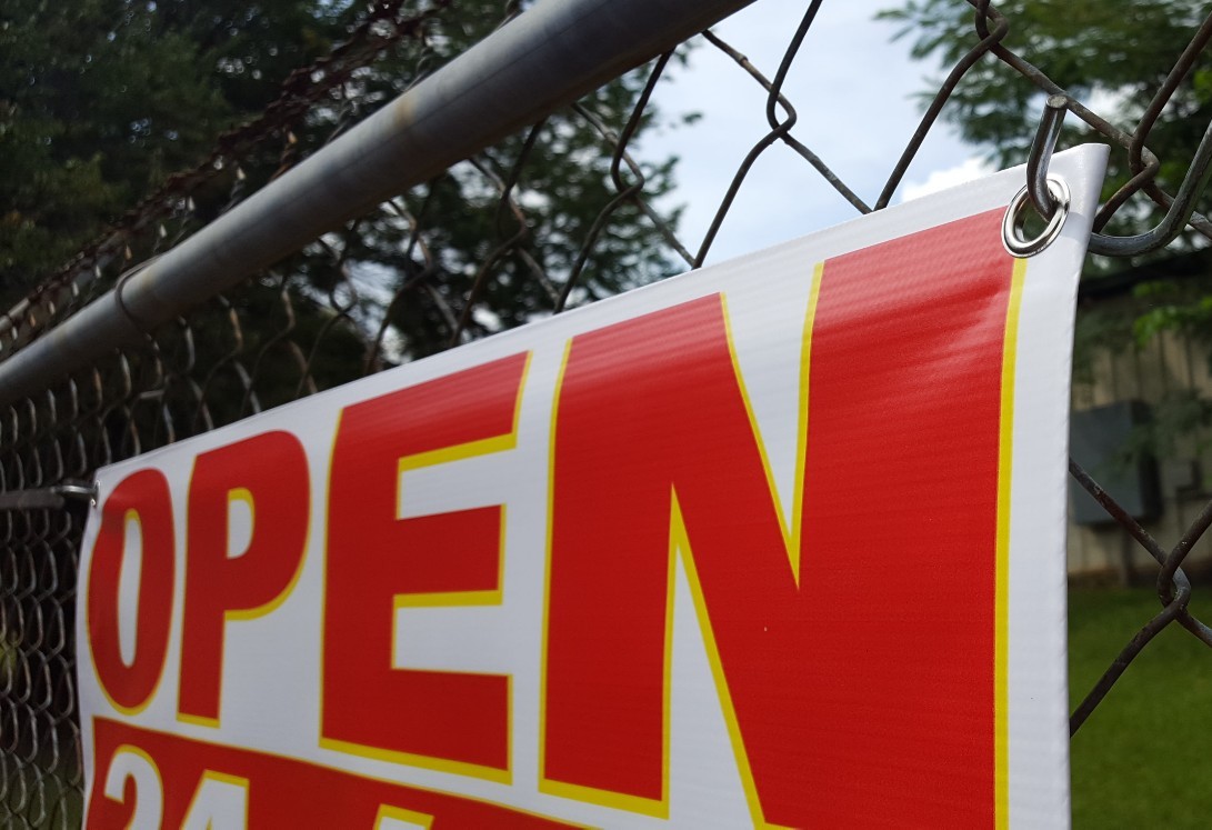OPEN 24 7 WE ACCEPT EBT MONEY ORDERS Banner Sign Display Convenience Gas Store