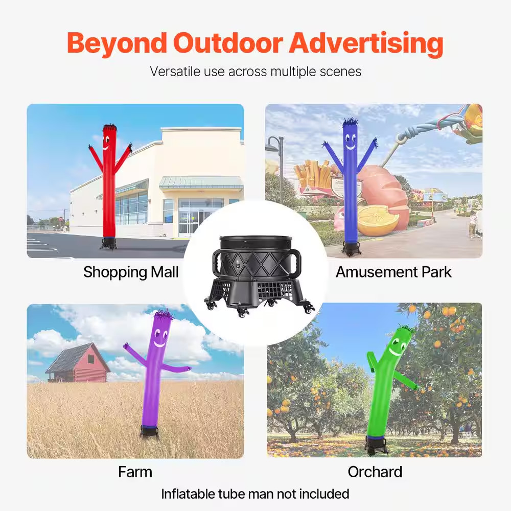 Inflatable Tube Man Blower 1 HP 18 In. Air Dancers Blower Fan in Gray for Waving