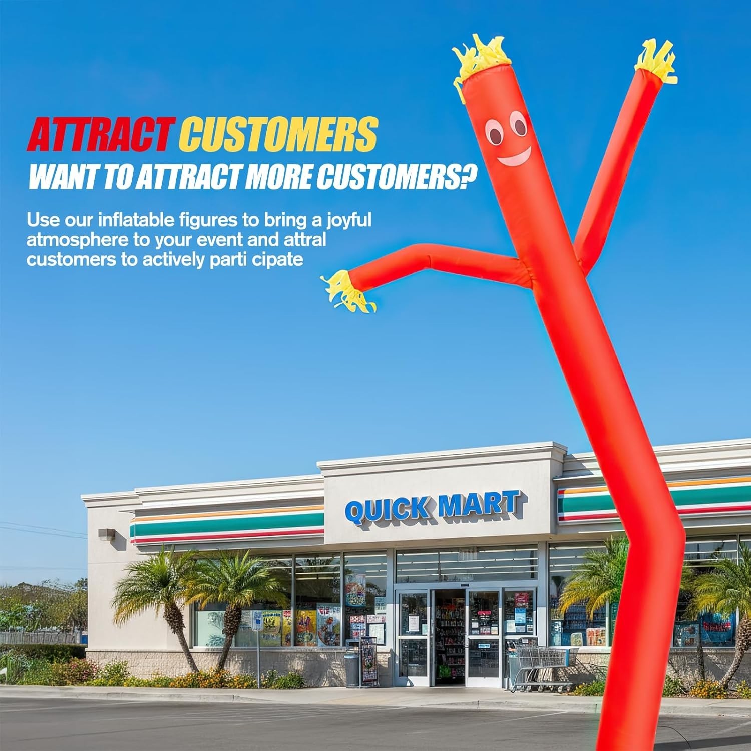 20Ft Red Air Tube Dancer Inflatable Waving Tube Man – Eye-Catching Replacement W