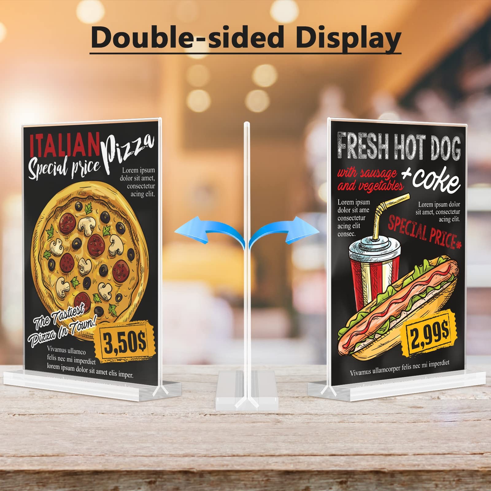 MaxGear Acrylic Sign Holder 8.5×11 Inches 2 Pack, Double 8.5 »x11 », Clear