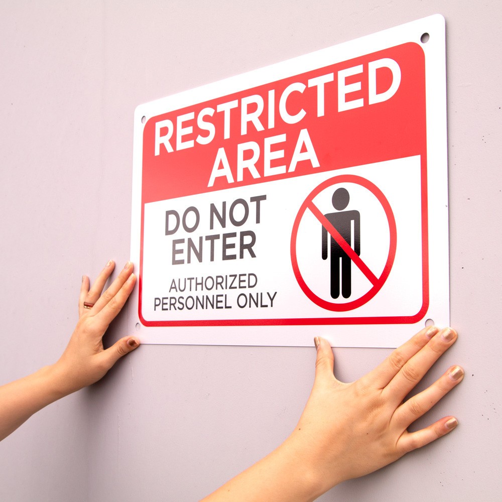 Heavy Duty RESTRICTED AREA DO NOT ENTER Aluminum Sign – Large 18 x 12 Inch Size!