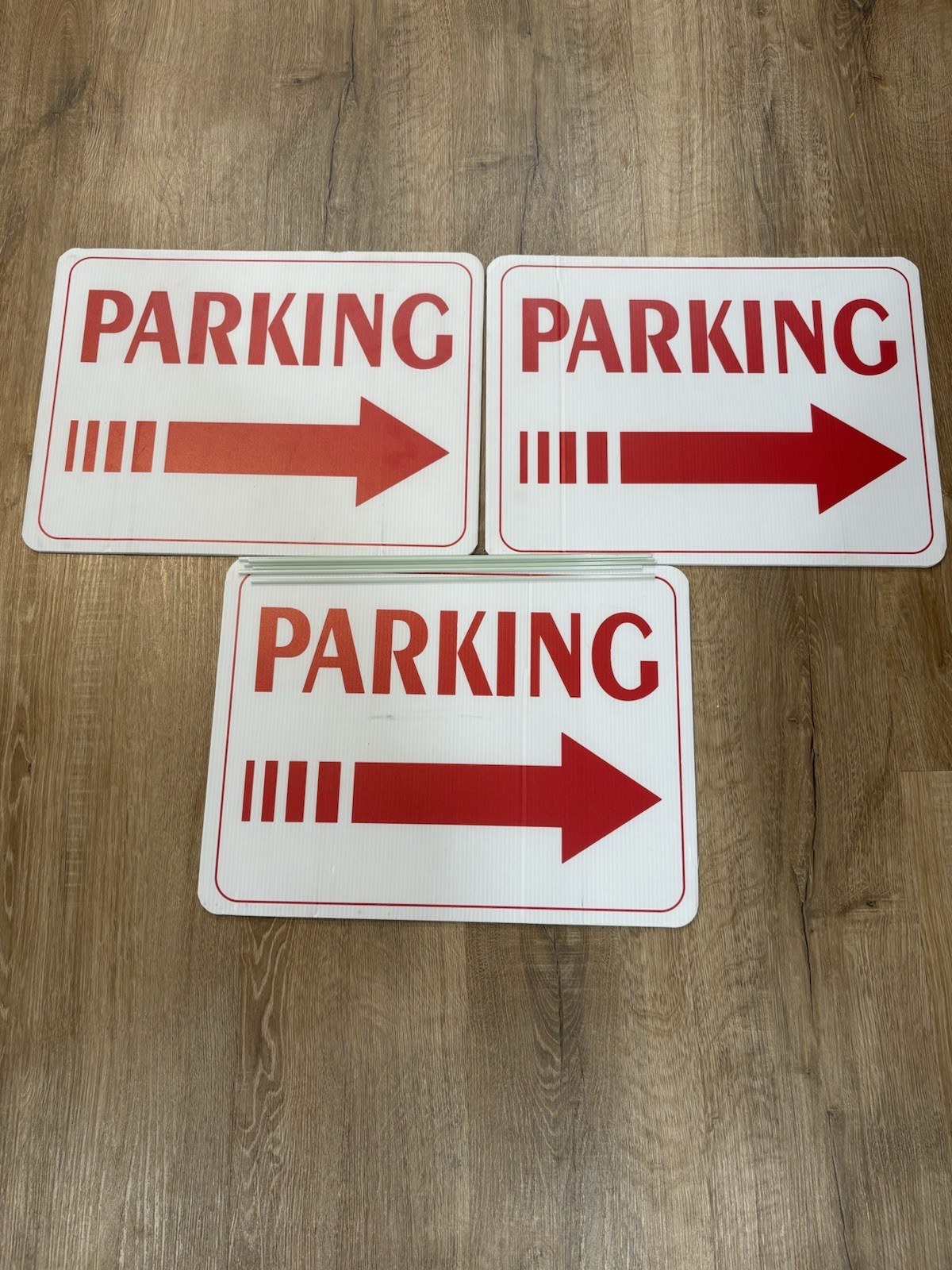 3 Pcs. Directional Parking Arrow Signs with Stakes