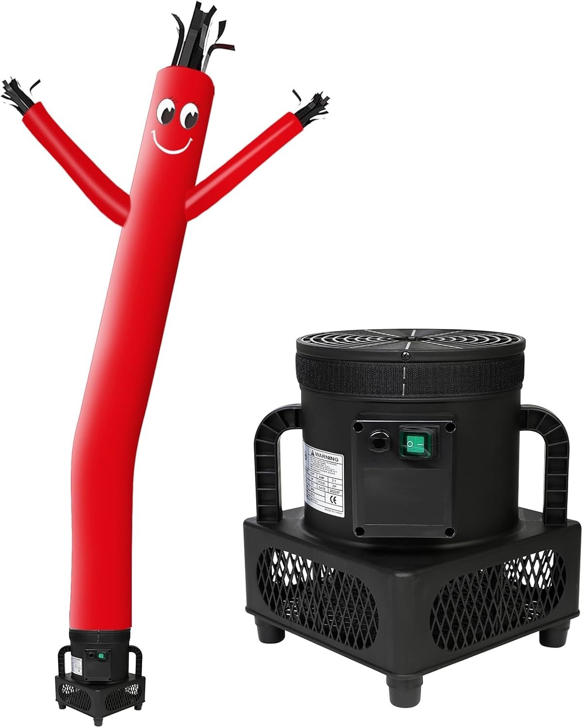 Complete 6FT Red Hot Chili Pepper Sky Dancer Inflatable Tube Man Blower