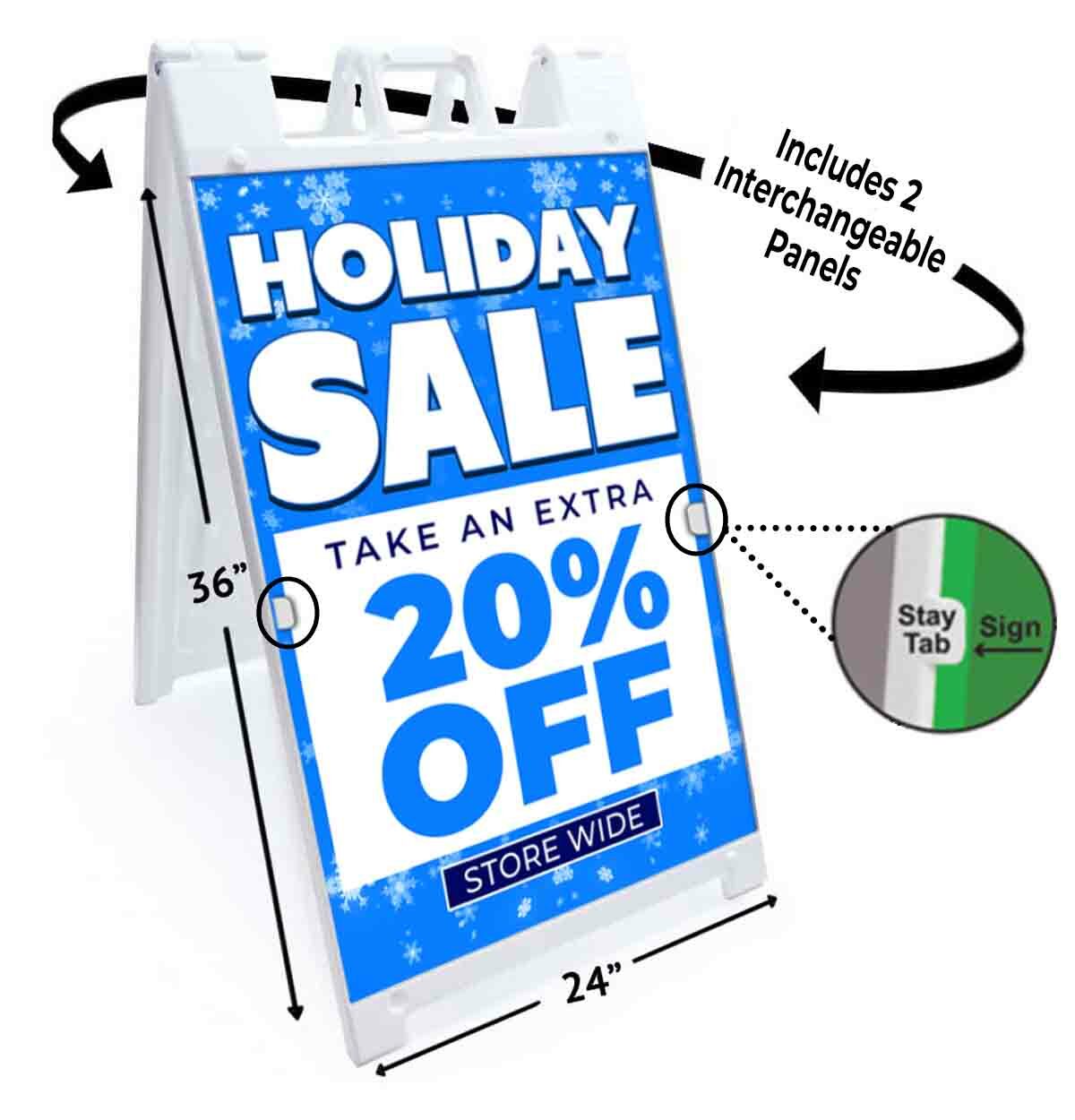 HOLIDAY SALE 20% OFF Signicade 24×36 Aframe Sidewalk Sign Banner Decal DISCOUNT