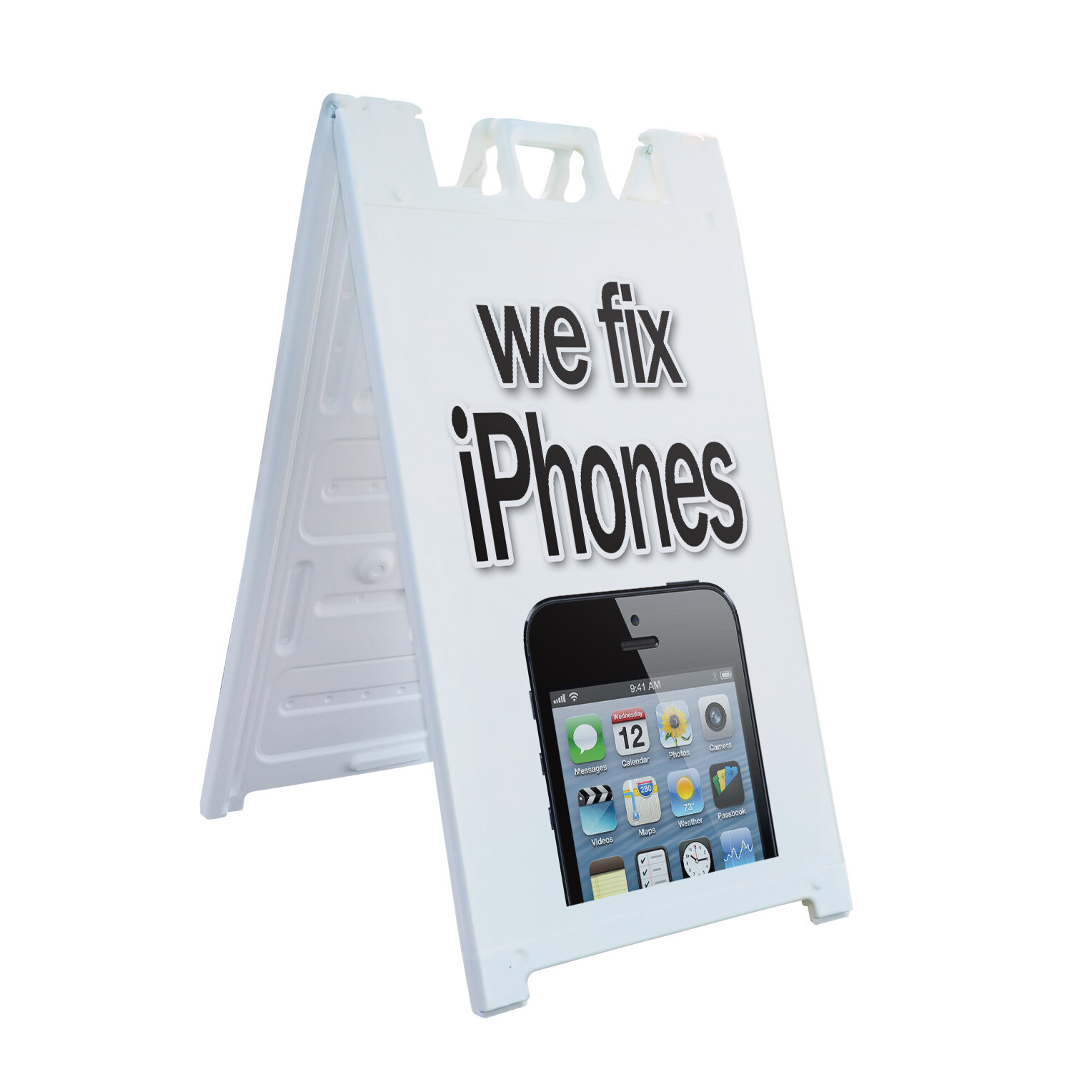 A-frame Sidewalk We Fix Iphones 24&Prime; x 36&Prime; Double Sided A-Frame Sidewalk Sign
