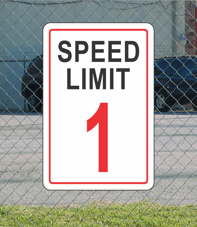 RED Speed Limit 1 Metal Sign for Street Road Highway Parking Lot 12&Prime;x18&Prime; mph