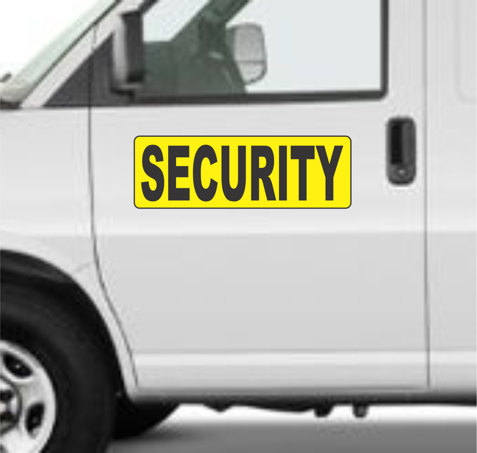SECURITY 6&Prime;x18&Prime; Yellow Black Magnetic Vehicle Signs to fit Van Car Truck or SUV