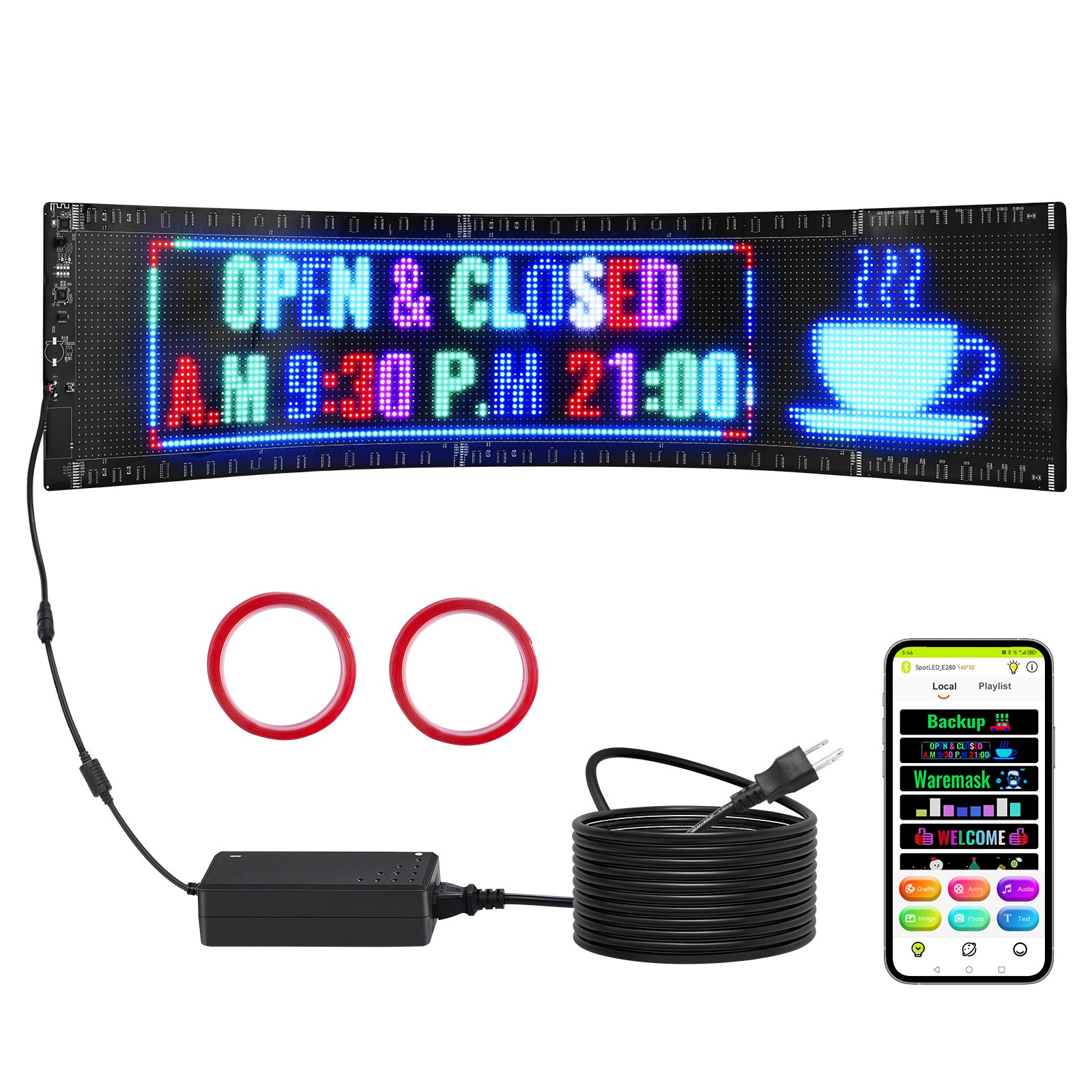 Uimoso 32.9&Prime;x8&Prime; Programmable LED Sign Scrolling Display Board P5 Full Color
