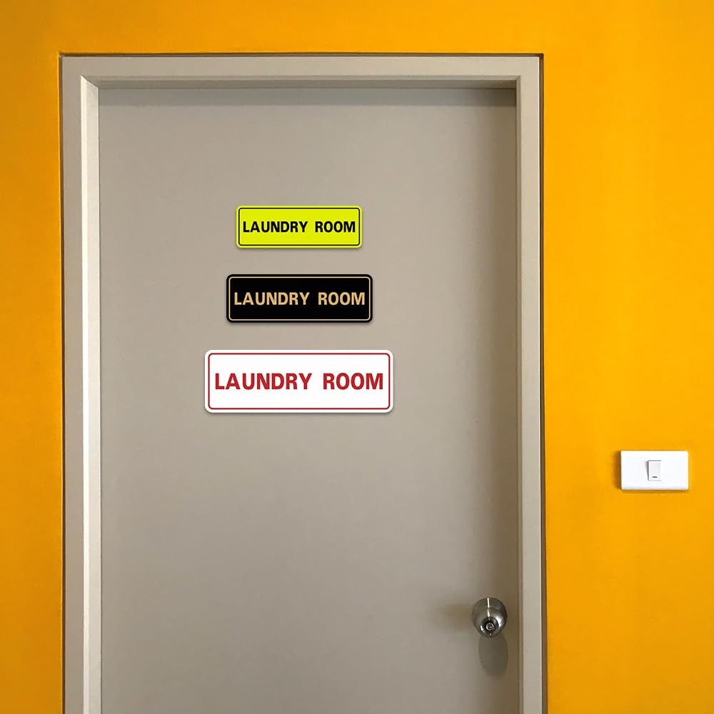 Laundry Room Wall Door Sign Durable Property Signage Red Large 1 PCS