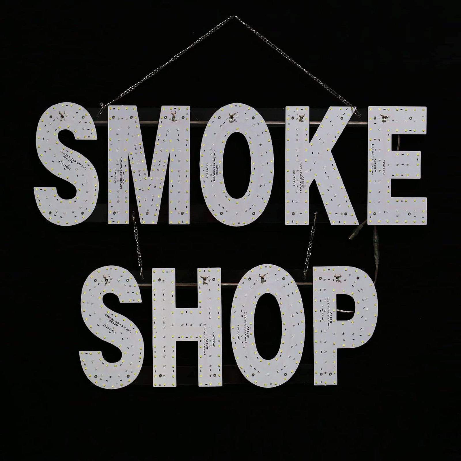 30×20 Inch Led Smoke Shop Sign, Bright White Light, Hanging Retail Store Window