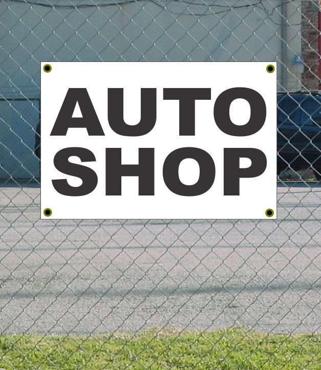 2×3 AUTO SHOP Black & White Banner Sign NEW Discount Size & Price