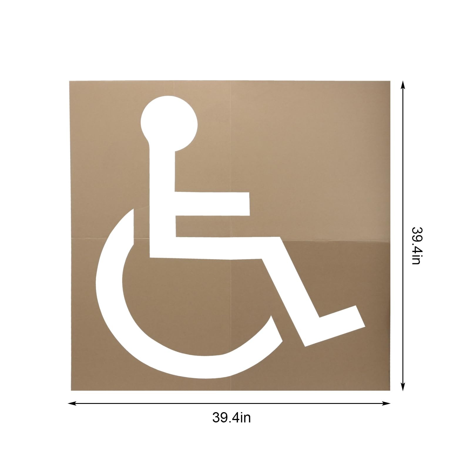 Kcgani 2 Pcs 39.4&Prime; Handicap Parking Stencil Kit, Reusable 39.4 inches, Brown