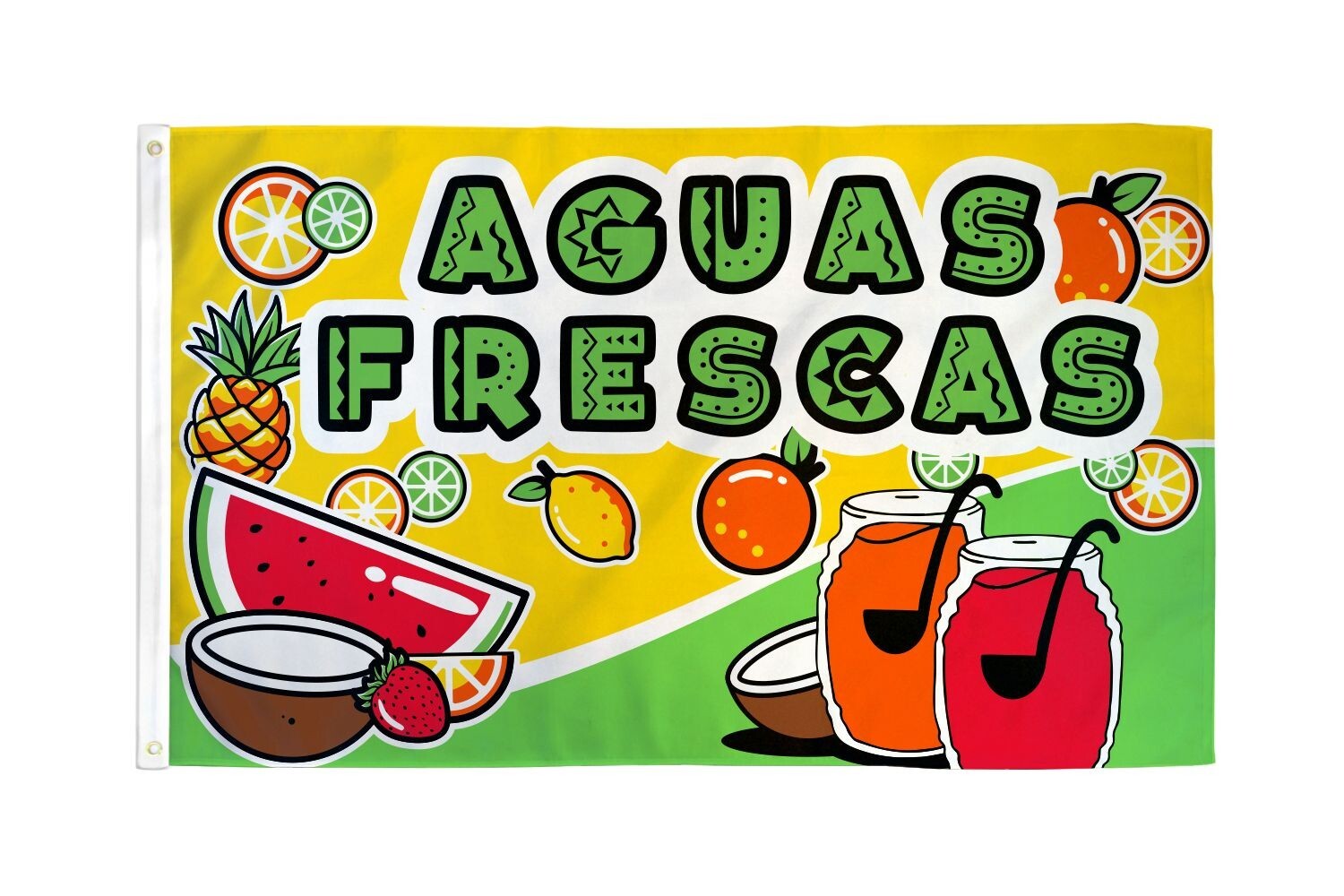 Aguas Frescas Flag 3x5ft Agua Fresca Banner Bebidas Drinks Concessions Flag