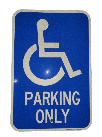 Handicap Disabled Parking Only Sign 12&Prime; x 14&Prime; Reflective ACM Engineer Grade